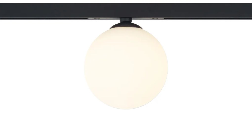 Moderne plafondlamp zwart met wit glas voor railsysteem 1-fase - Slimline Eira