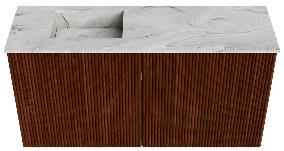 Mondiaz Joya DLux 80cm toiletmeubel ruby met wastafel faye links 1 kraangat glace