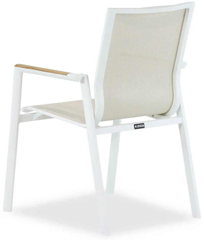 Tuinset 8 personen 300 cm Aluminium/textileen Wit Lifestyle Garden Furniture Fiora/Los