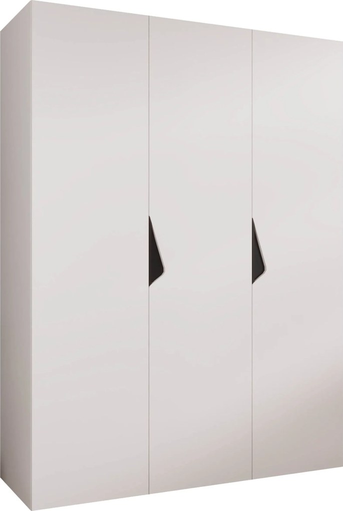 Kledingkast Hartford 619, Wit, Zwart, 202x150x52cm, 104.8 kg, Kledingkast deuren: Met scharnieren