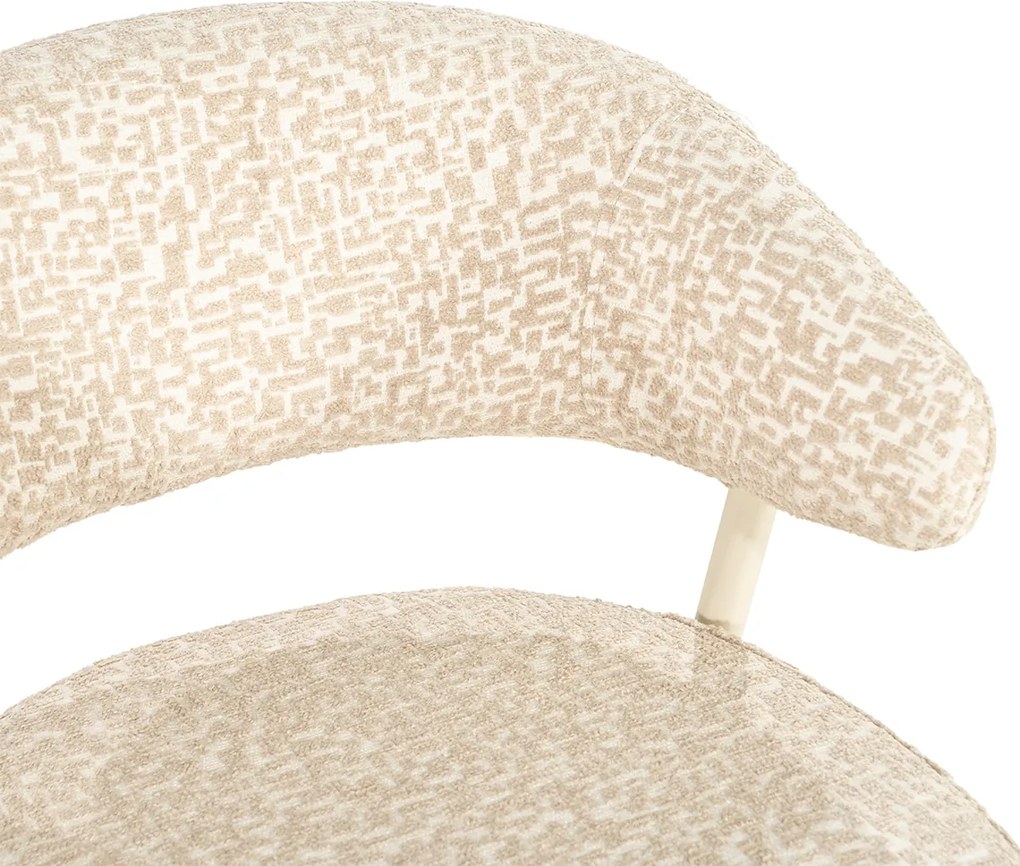 By-Boo Miso Eetkamerstoel Geometrische Print Beige