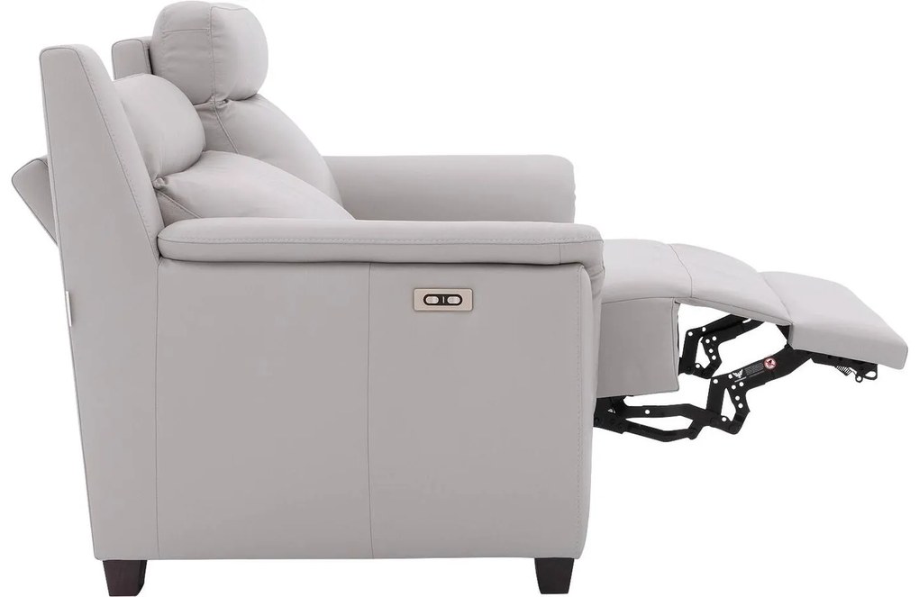 Goossens Excellent Bank Vlore grijs, leer, 2-zits, stijlvol landelijk