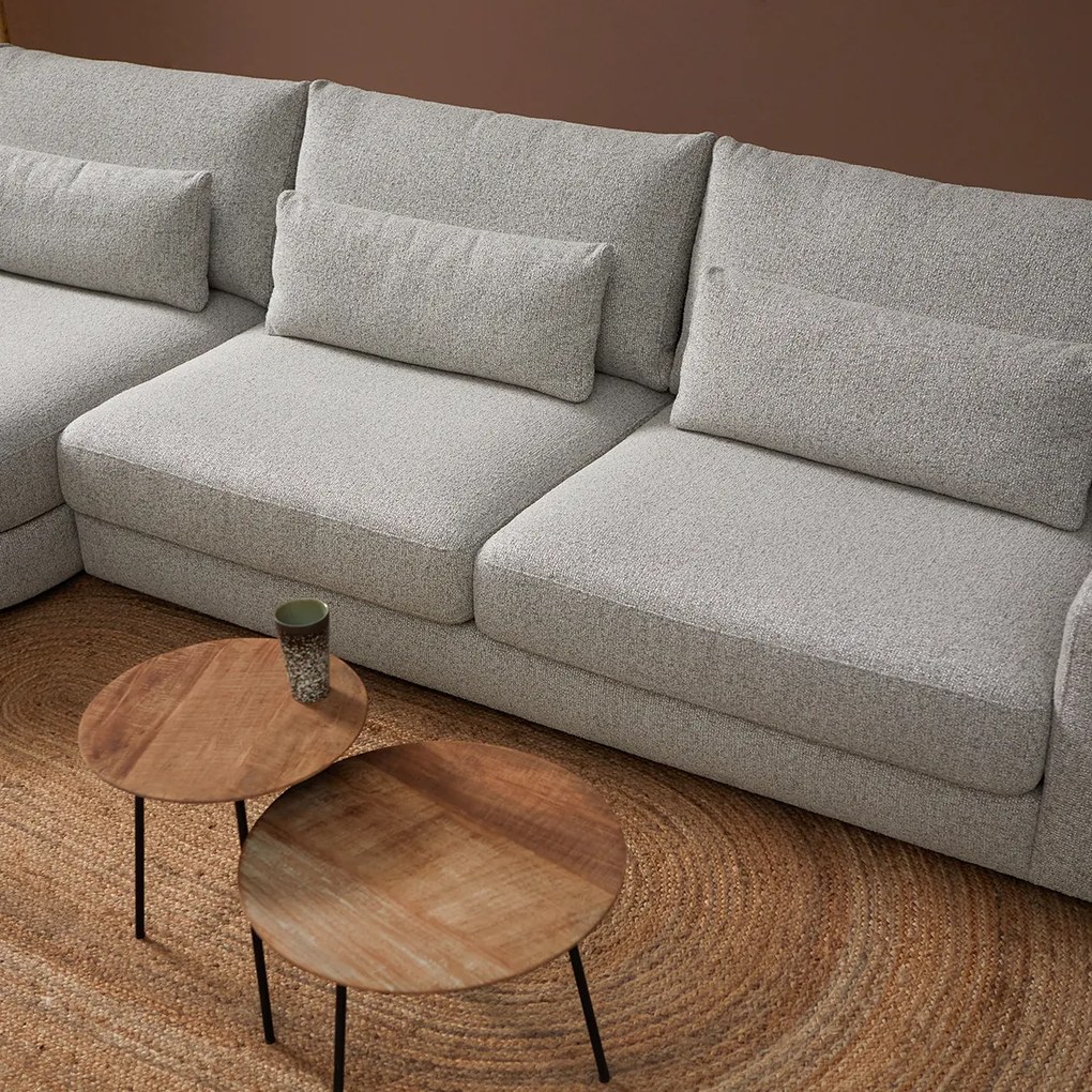 PEPP Interiors Como Grote Bank Met Ronde Chaise Longue Links Beige Mix Puente 09