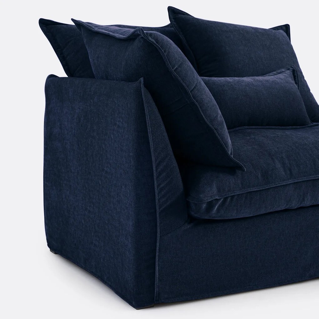 Longchair rechts, afneembare hoes, in gemêleerd polyester, ODNA