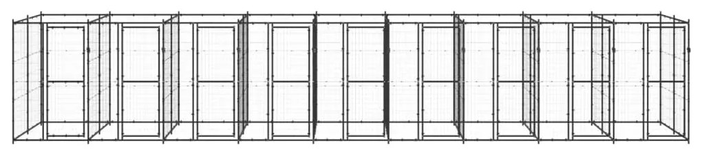 vidaXL Hondenkennel 21,78 m² staal