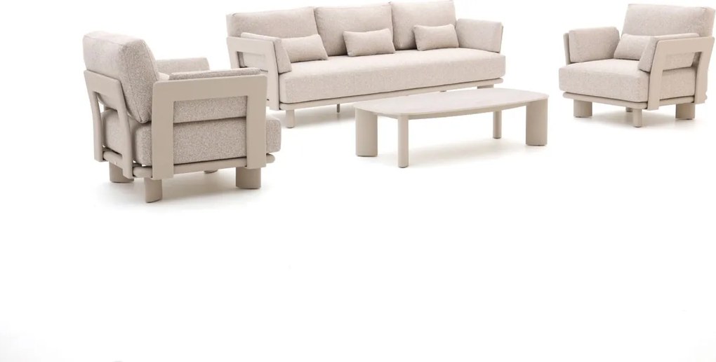 Stoel-bank loungeset Bellagio  | 5 personen | Loungeset Beige | Aluminium | Kees Smit Tuinmeubelen