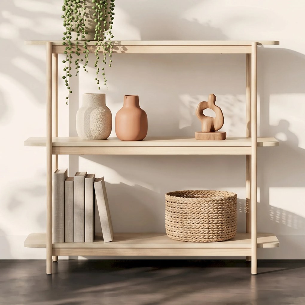 Openkast Met Drie Planken Whitewash - 120x40x120cm.