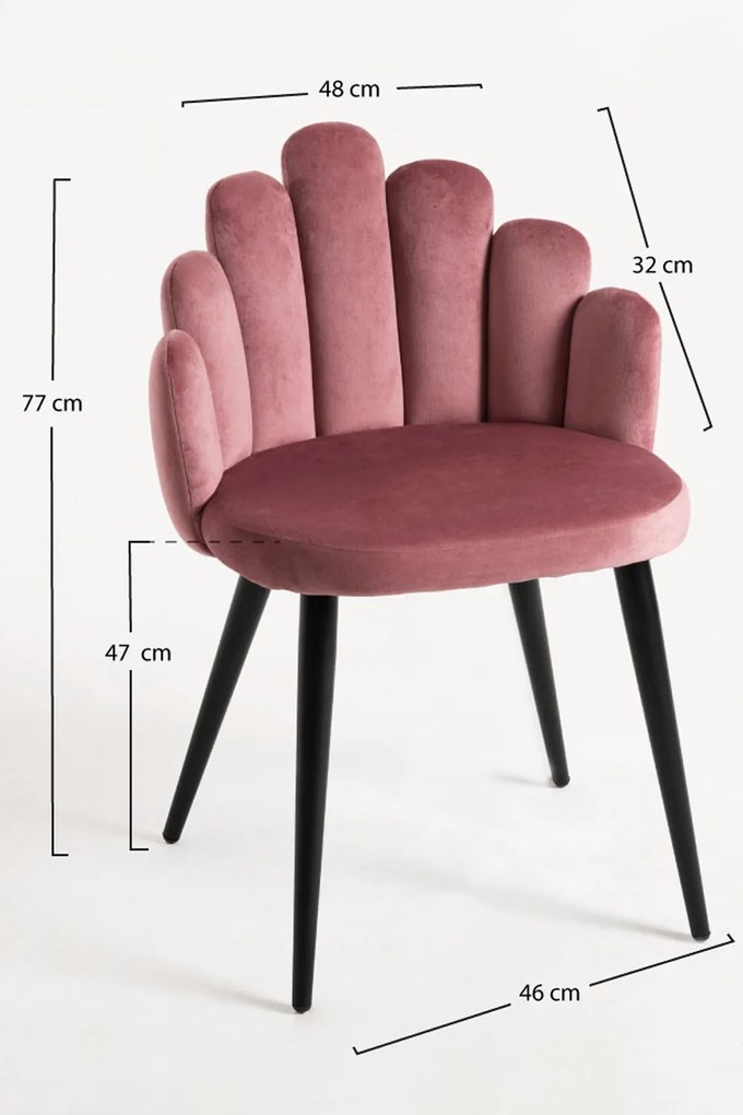 Set 4 Hand Fluwelen Stoelen Zwarte Poten