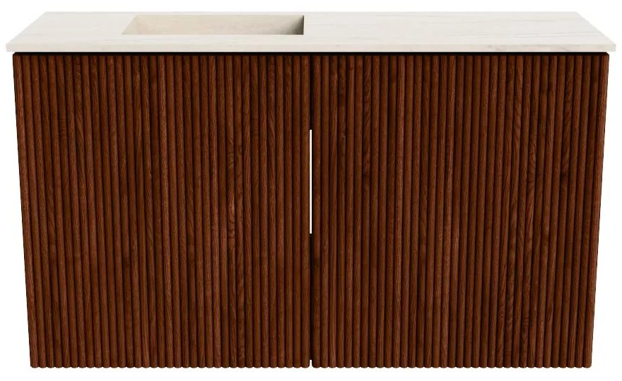 Mondiaz Joya DLux 70cm toiletmeubel ruby met wastafel faye links 1 kraangat meli