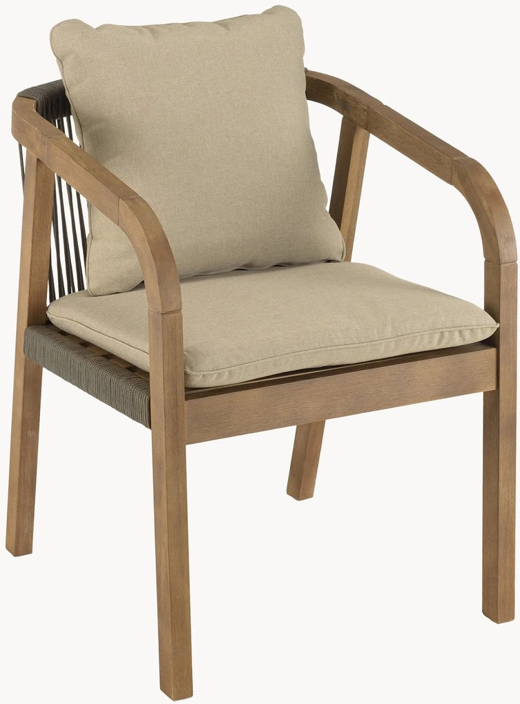 Tuin eetstoelen Celestin van acaciahout met armleuningen, 2-delig