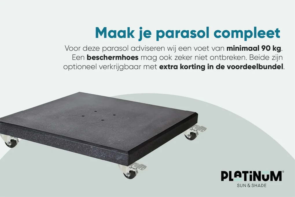 Platinum Challenger rechthoek zweefparasol T2 Premium - 2,6 x 3,5 m. - Manhattan