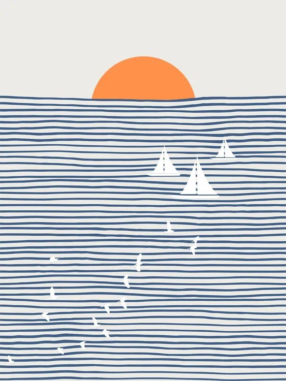 Ilustratie Three White Sails, Little Dean