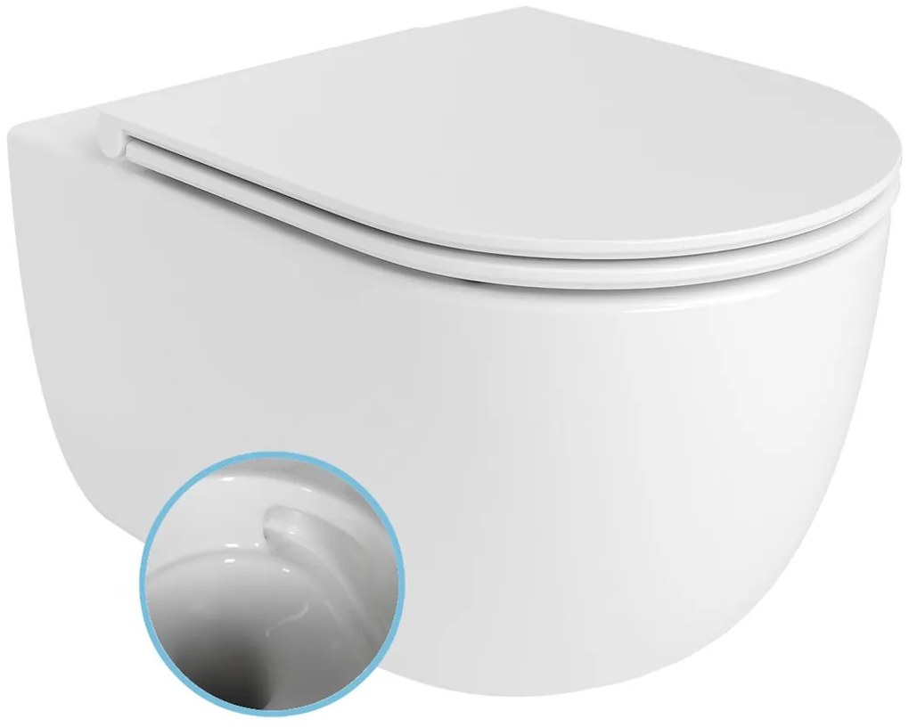 Bruckner Glanz randloos toilet met vortex spoeling 36x54cm wit