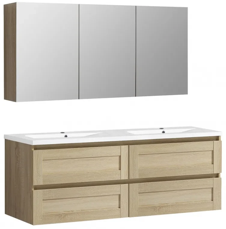 Differnz Reno meubelset 2 kraangaten 120cm eiken licht