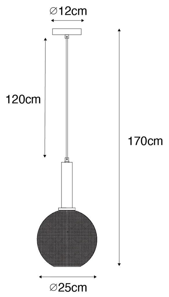 Design hanglamp zwart met smoke glas - Chico Design E27 rond Binnenverlichting Lamp