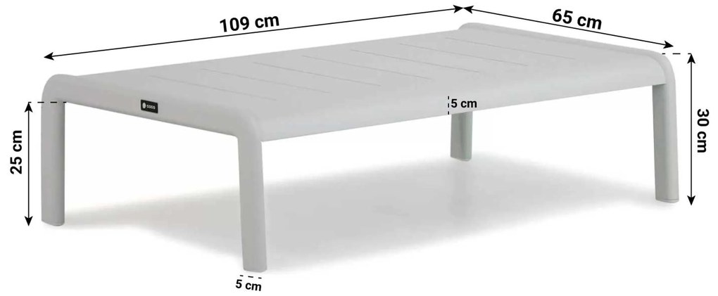 Stoel en Bank Loungeset 5 personen Aluminium Wit Coco Avellino