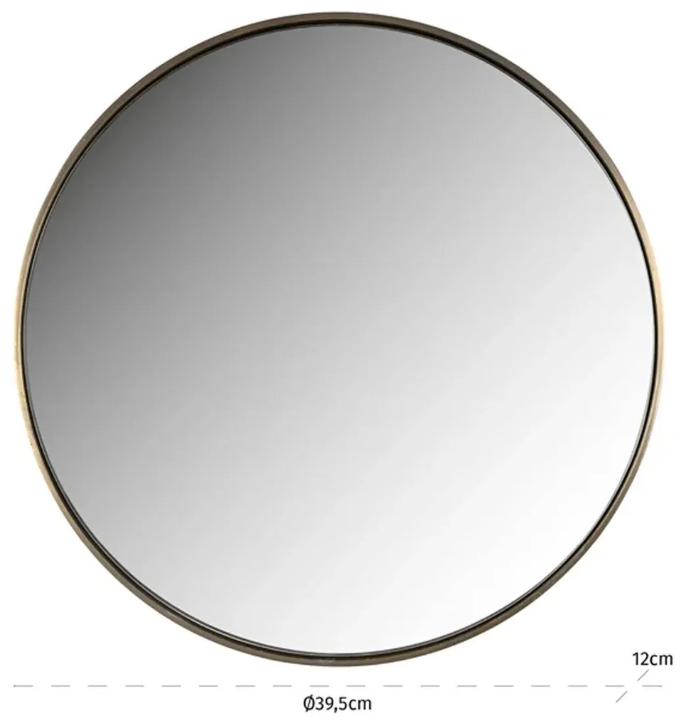 Richmond Interiors Mammom Ronde Spiegel Aluminium Goud - 39x39cm