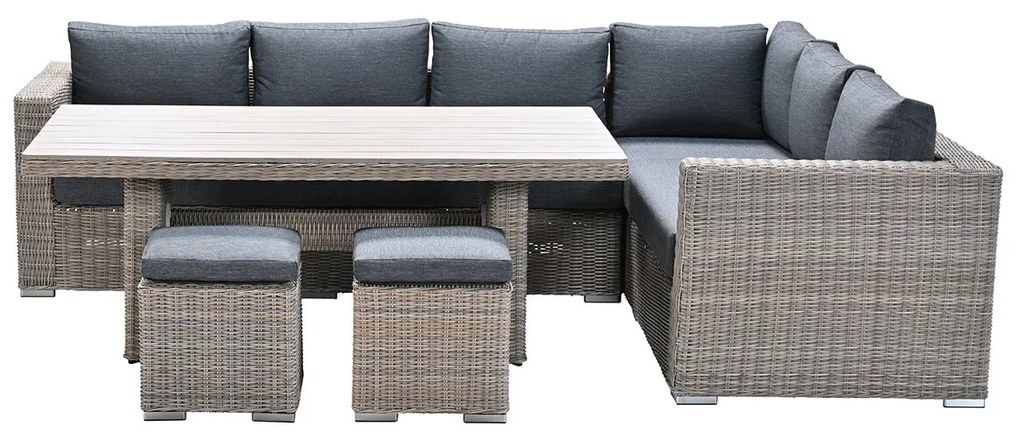 Garden Impressions Tennessee lounge dining set rechts 5-delig vintage willow - texfiber
