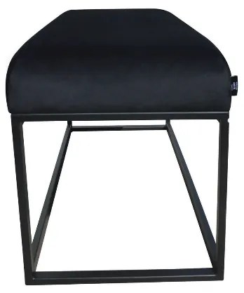 House of Rebels Bankje - Glossy - Velvet  - Zwart - 121cm - House of Rebels