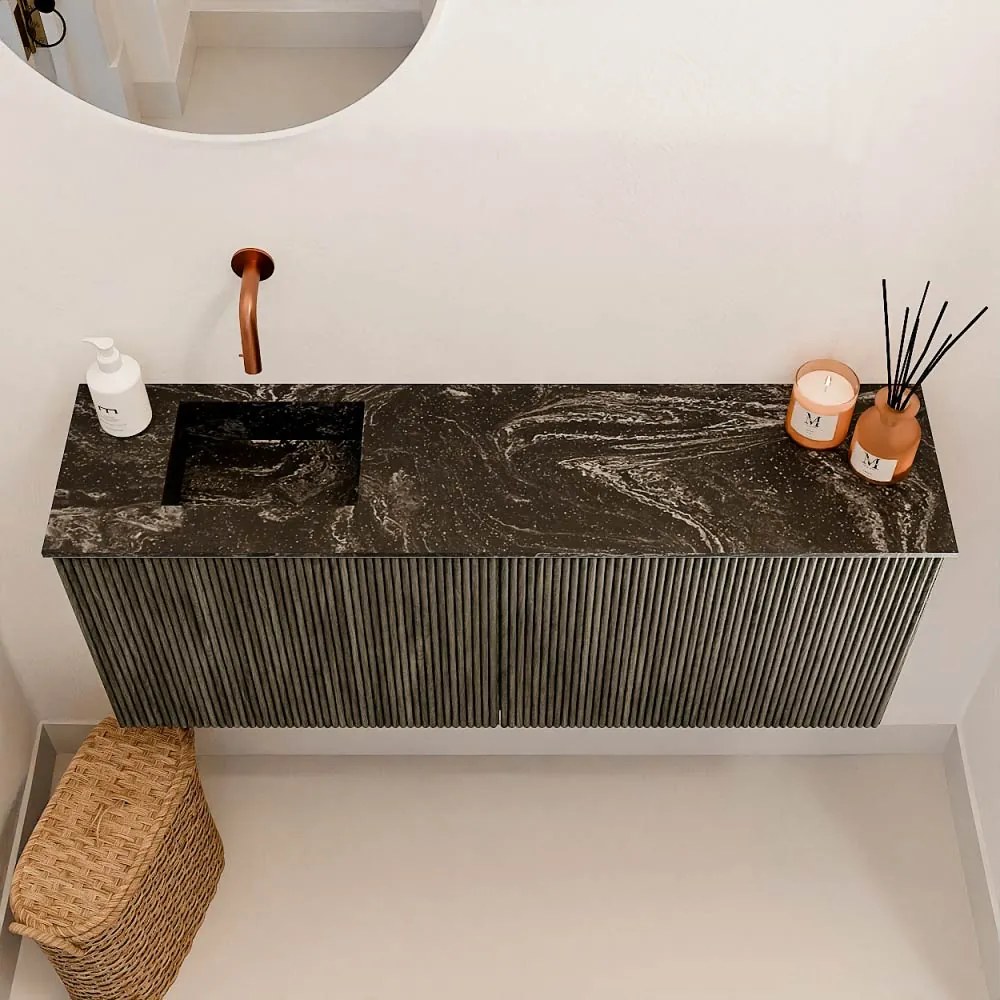 Mondiaz Joya DLux 100cm toiletmeubel shadow met wastafel faye links zonder kraangat lava