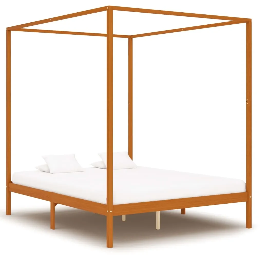 vidaXL Hemelbedframe met 4 lades massief grenenhout 180x200 cm