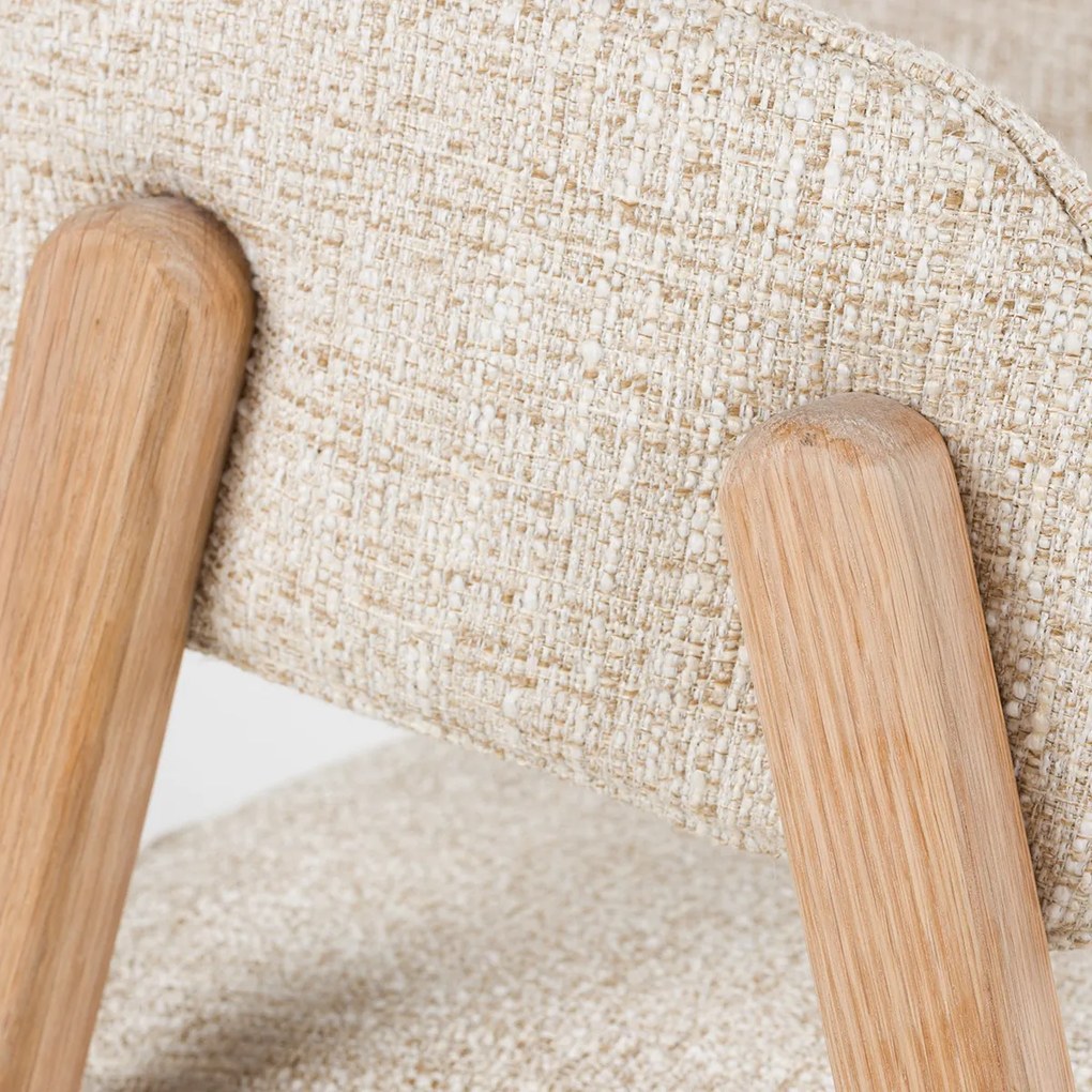 Zuiver Bright Eiken Eetkamerstoel Met Armleuningen Beige