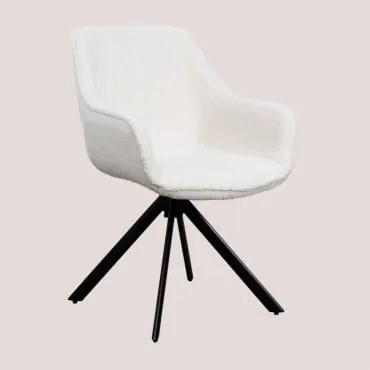 Set Van 2 Chenille Eetkamerstoelen Lucy White & Zwart - Sklum