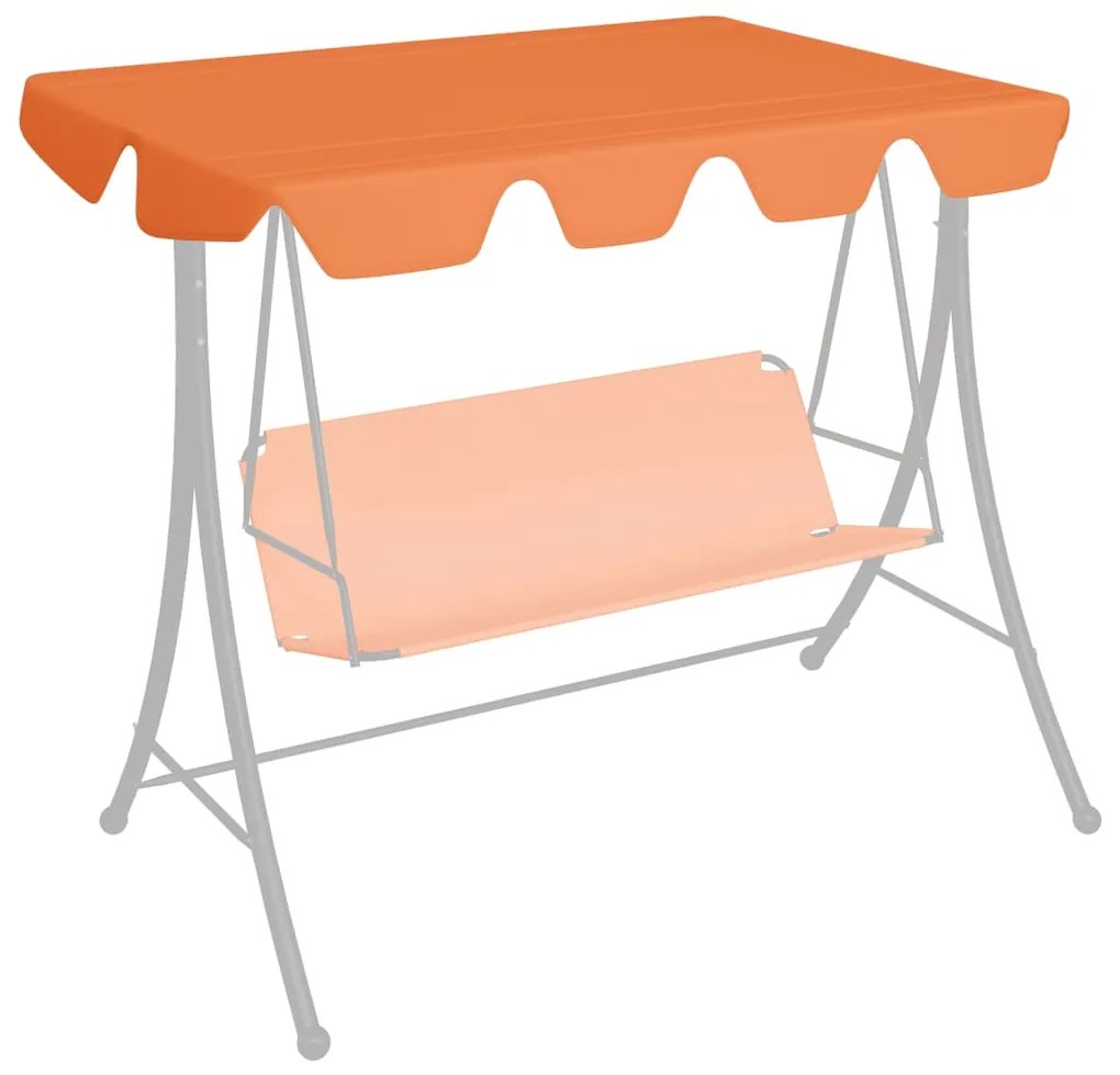 vidaXL Vervangingsluifel voor schommelbank 150/130x70/105 cm oranje