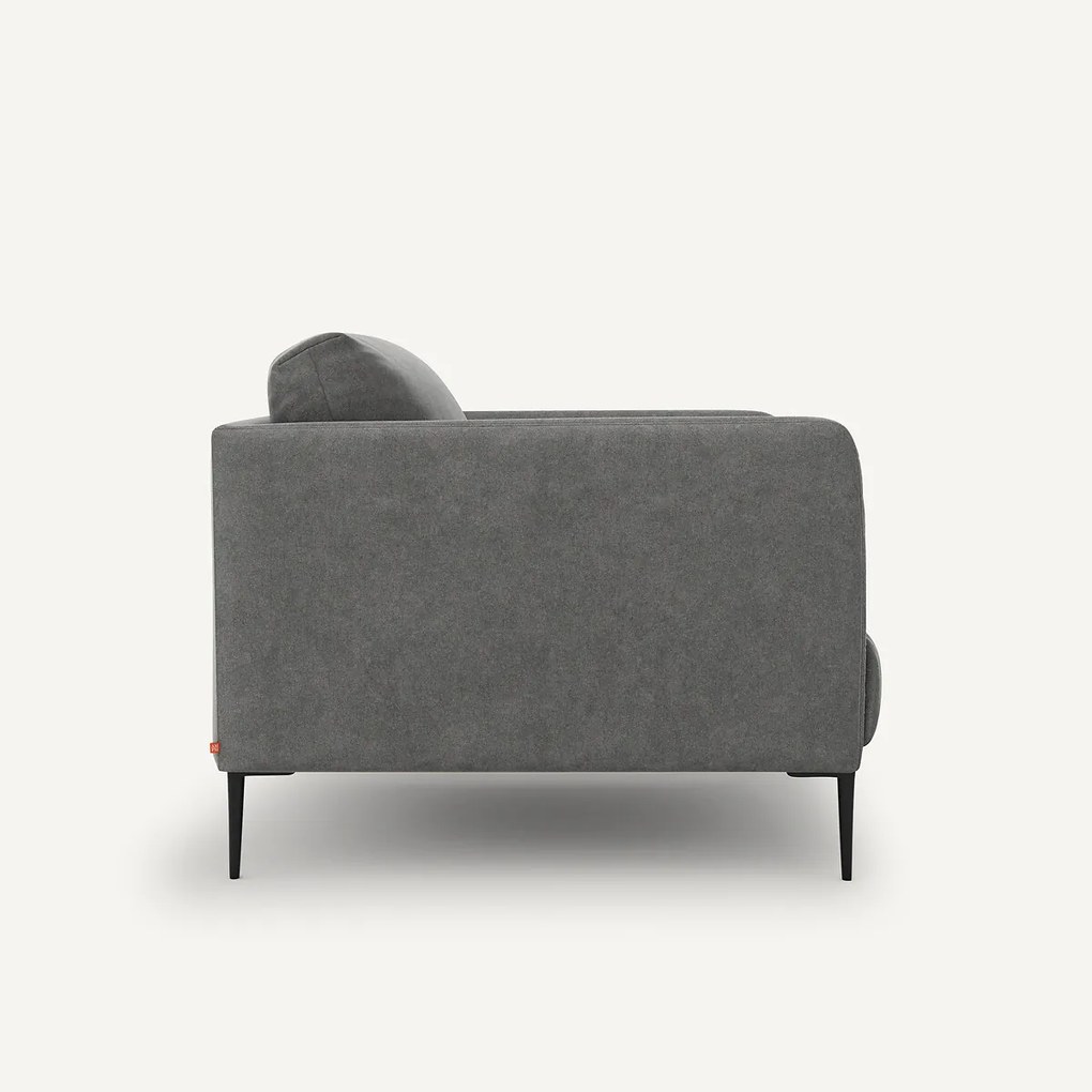 Fauteuil in stonewashed fluweel, Oscar, ontwerp E. Gallina