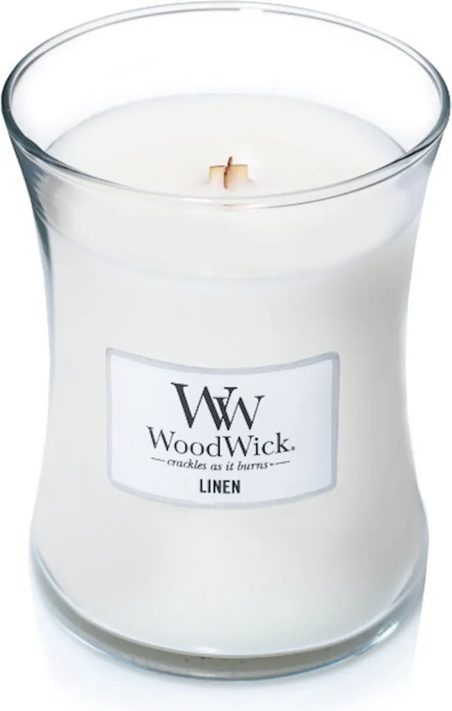 WoodWick geurkaars - Medium Hourglass - Linen
