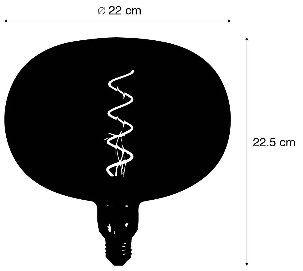 E27 dimbare LED lamp DECO 5W 130 lm 1800K 22 cm rond