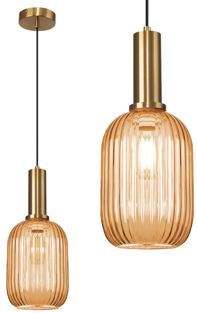 Oranje glazen hangende plafondlamp APP458-1CP