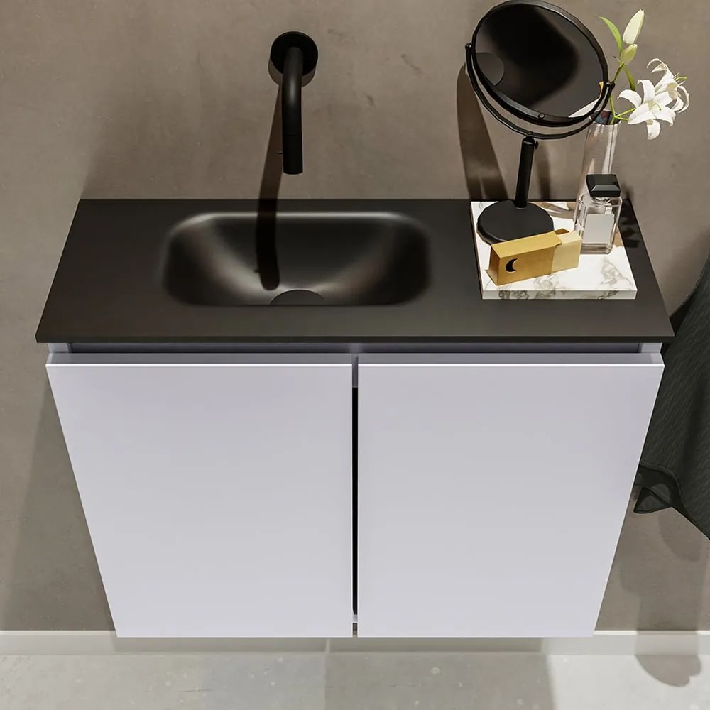 Mondiaz Ture 60cm toiletmeubel cale met wastafel urban links geen kraangat