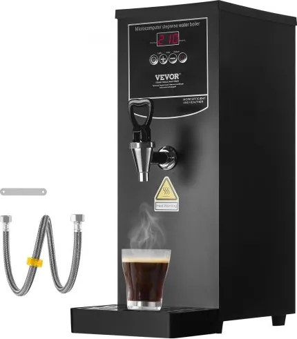VEVOR Commerciële 10L Elektrische Heetwaterdispenser met RVS Verwarmingsbuis, 2500W, Geleidelijke Snelle Verwarming, 50L per Uur, Heetwaterboiler, voor Koffie Thee Restaurant