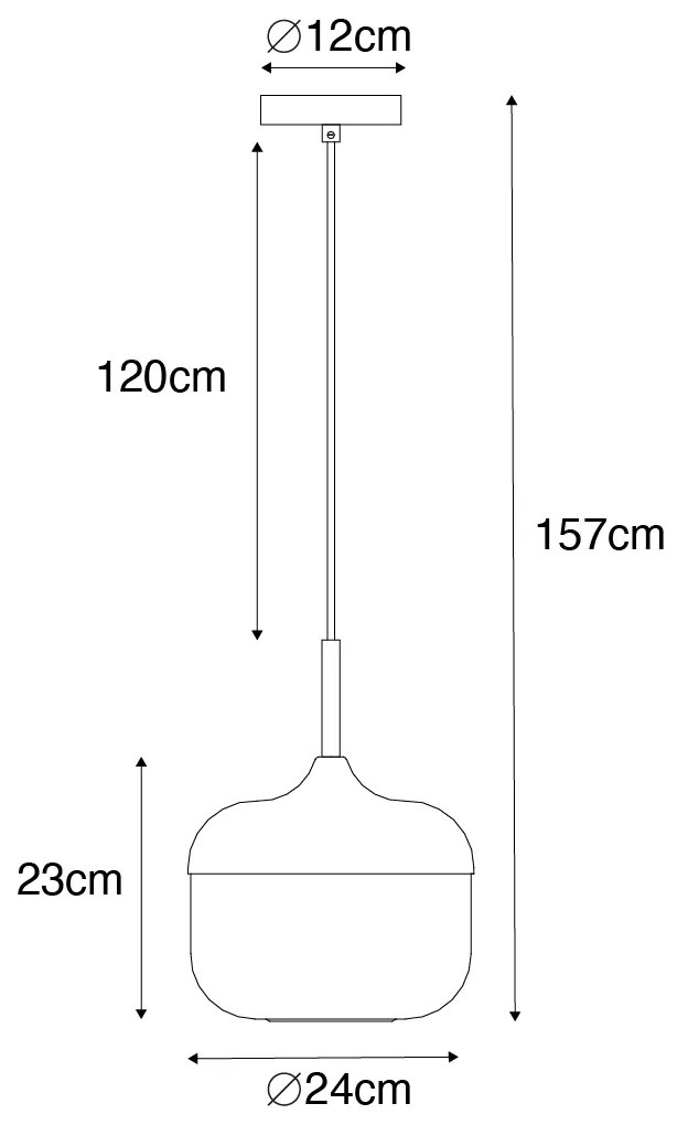 Design hanglamp zwart met goud en smoke glas - Kyan