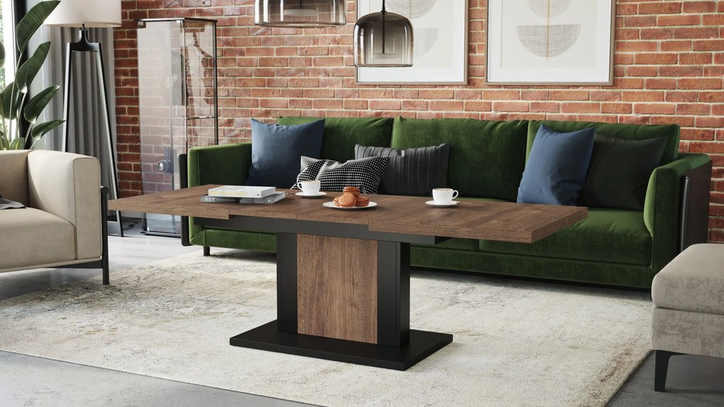 ORION bruin eiken / zwart, salontafel