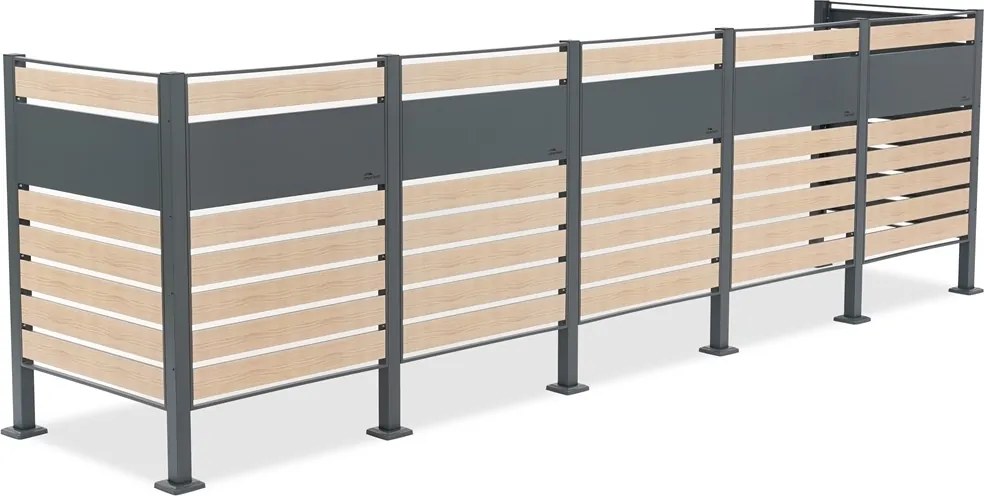 Overdekking voor 5 afvalbakken 120l of 240l Breda CoverTech