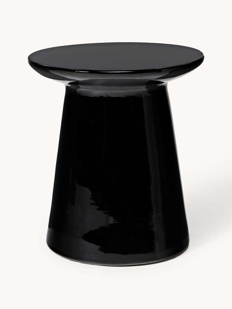 Ronde bijzettafel Dunstan met glanzend oppervlak