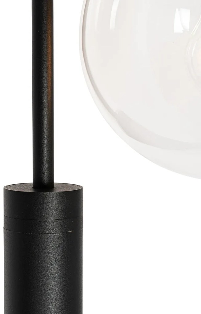 Buitenlamp Moderne lantaarn zwart met helder glas 200 cm IP44 - Sfera Modern E27 IP44 Buitenverlichting