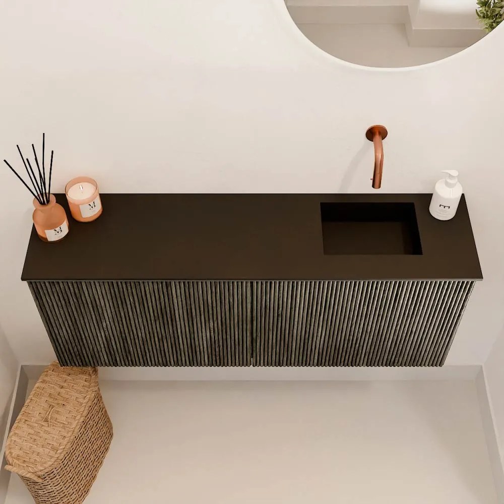 Mondiaz Joya 100cm toiletmeubel shadow met wastafel faye rechts zonder kraangat urban