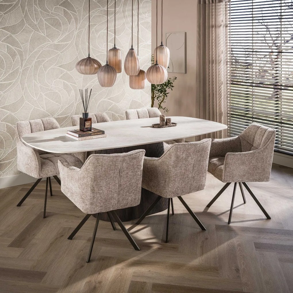 Deens Ovale Eettafel Keramiek - 215 X 105cm.