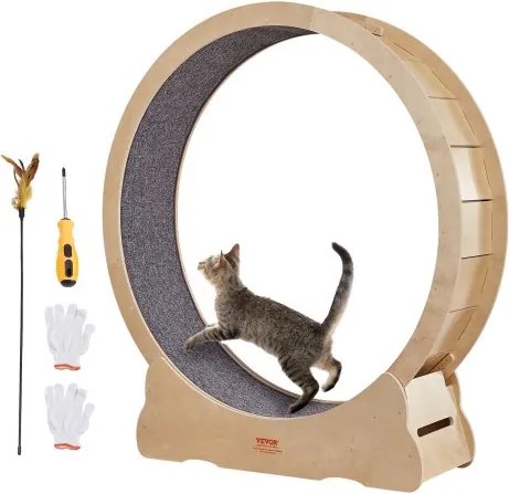 VEVOR Kattenloopwiel 1320x340x1415mm Kattenloopwiel Gemaakt van berken- en populierenmultiplex Kattenwiel Geluidsarm Uitneembare binnenmat Kattenwiel Geschikt voor katten met een gewicht van 8 kg tot 14 kg
