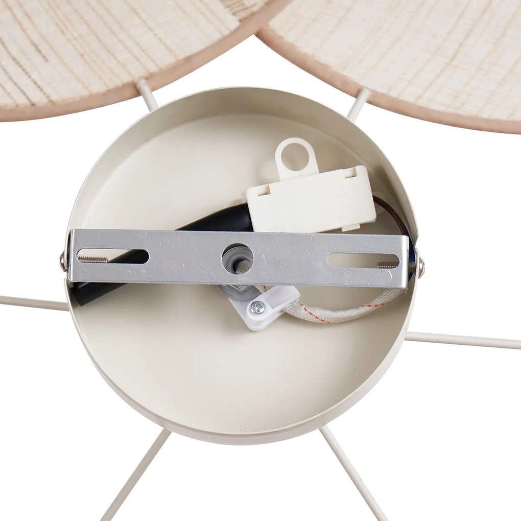 Japandi plafondlamp crème met linnen kap - Aisha