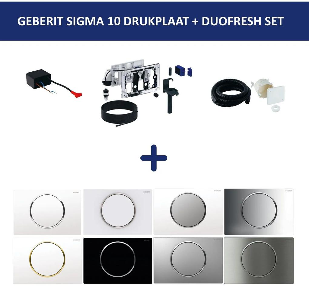 Bedieningsplaat Geberit Sigma 10 + DuoFresh Geurzuiveringssysteem Zwart