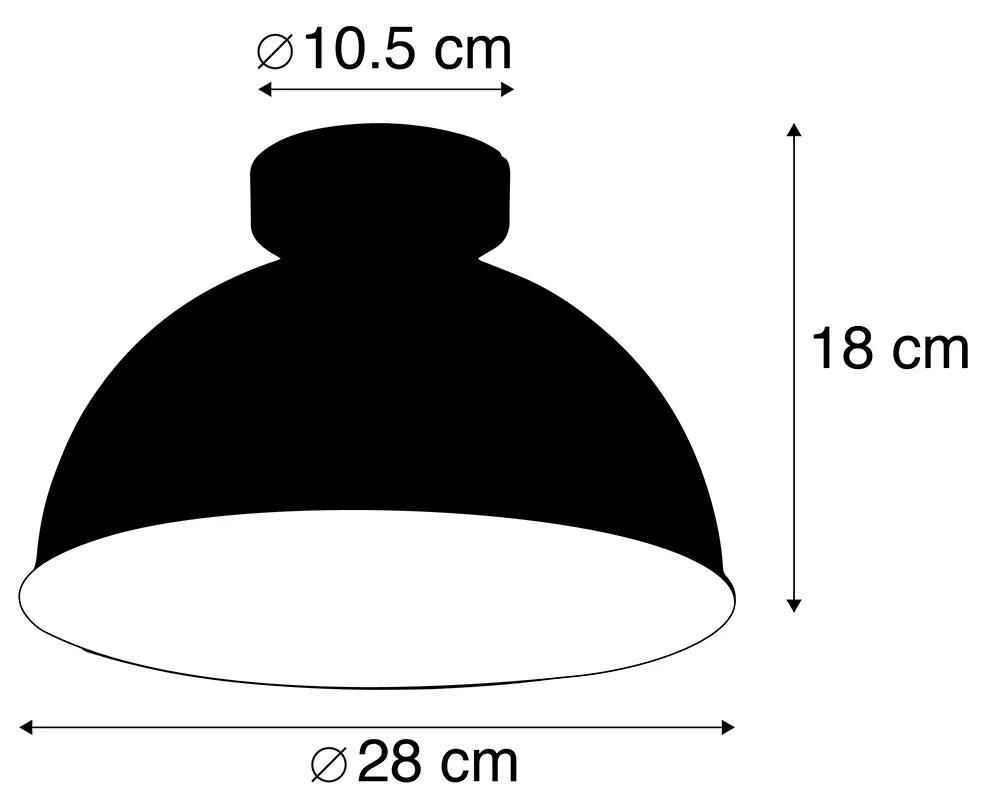 Smart plafondlamp met dimmer zwart met goud 28 cm incl. Wifi A60 - Magnax Industriele / Industrie / Industrial E27 rond Binnenverlichting Lamp