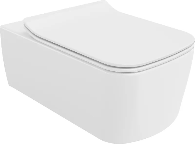 Mexen York wc-pot Rimless met soft-close slim toiletbril, duroplast, glanzend wit - 30114000