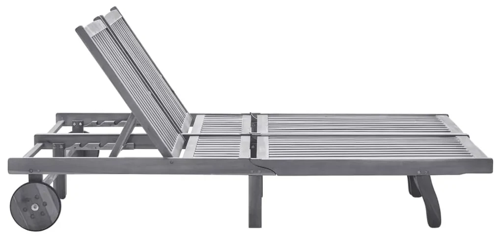 vidaXL Ligbed 2-persoons met kussens massief acaciahout grijs