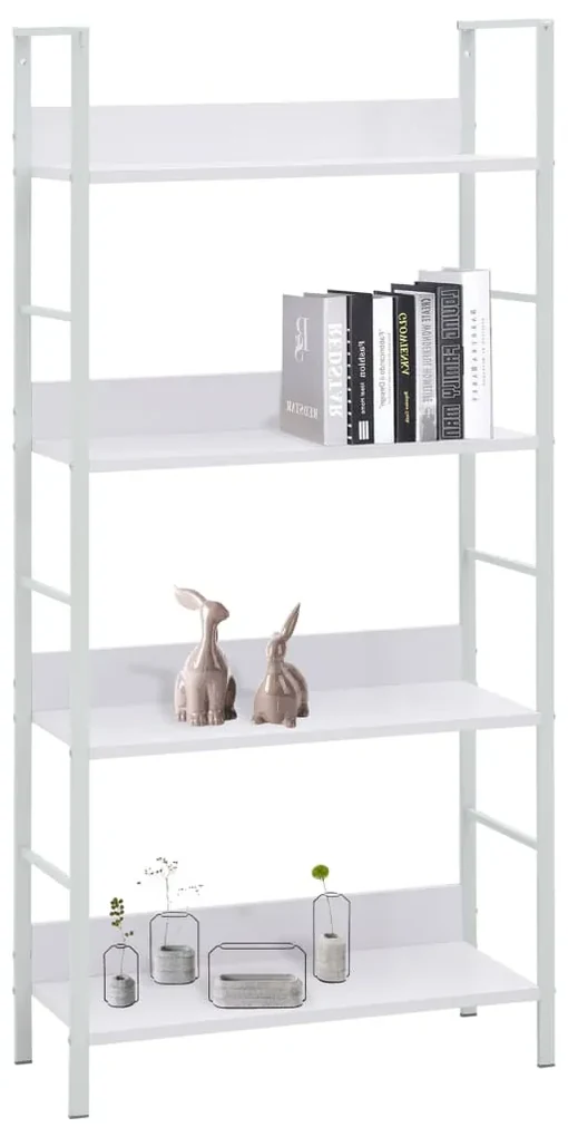vidaXL Boekenkast met 4 schappen 60x27,6x124,5 cm spaanplaat wit