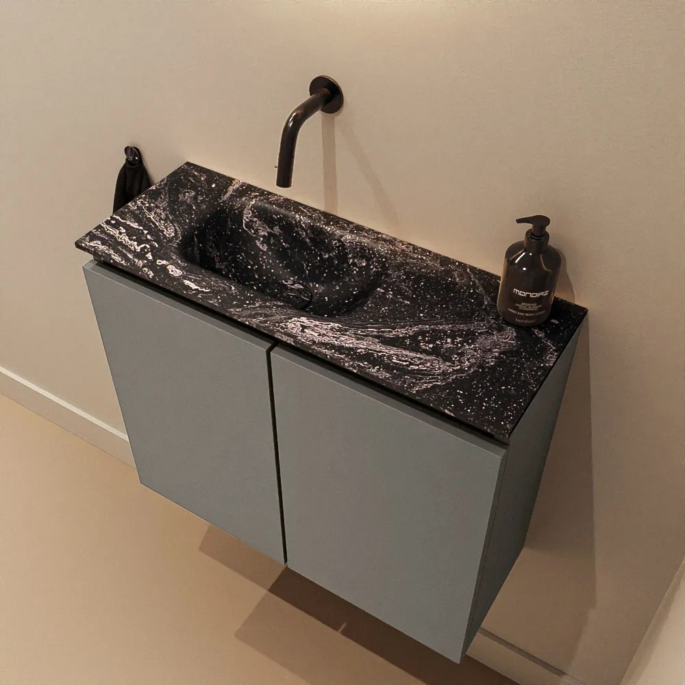 Mondiaz Ture DLux toiletmeubel 60cm smoke met wastafel lava links zonder kraangat