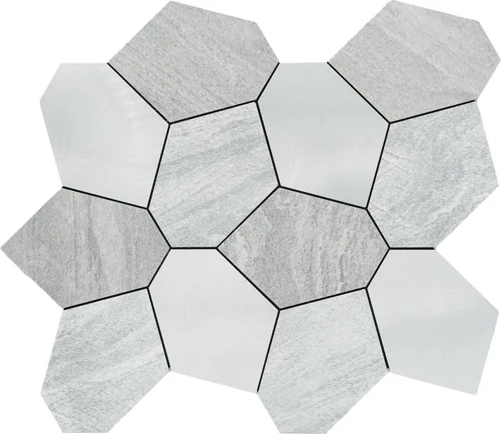 Zelfklevende Mozaïektegels Metaal | Polygoon Zilver | 30×26,2 cm | Keuken, Bad & WC